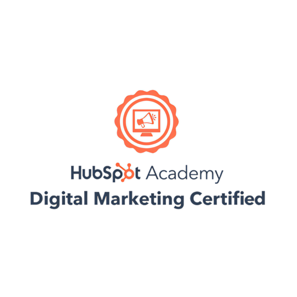 HubSpot Academy Digital Marketing Certification badge on Florentino Castellanos' marketing portfolio website